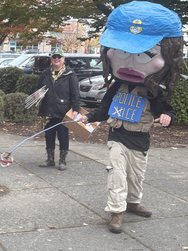 Head of ICE walking her dog